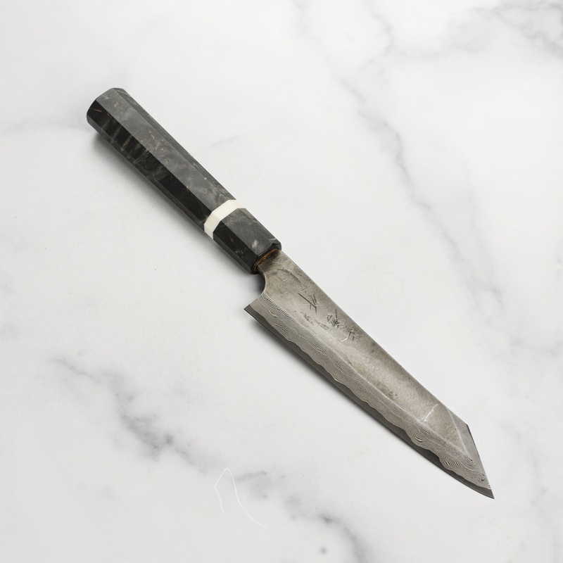 Nigara Ginsan Kurozome Damascus 5.9″ Kiritsuke Petty