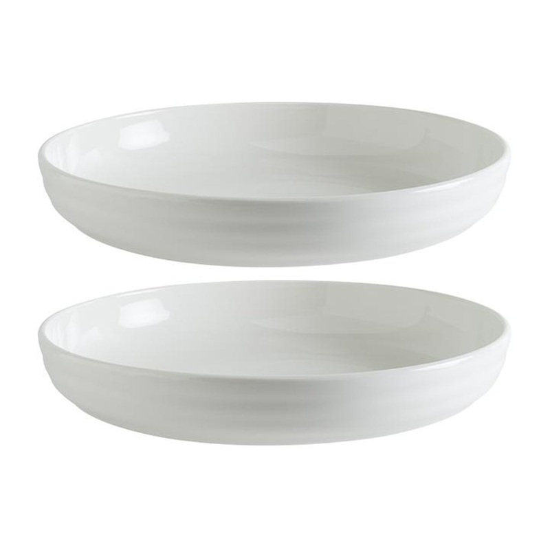 Pott dia.10″ h:1.75″ 47 oz. Round Warm White Porcelain Bowl (Set of 2)