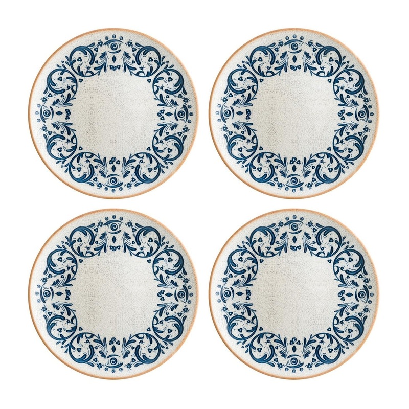 Viento dia.9″ Round Decorated Porcelain Plate (Set of 4)