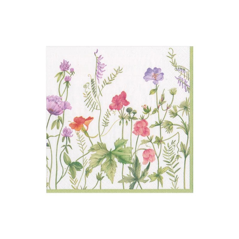 Caspari French Floral Paper Cocktail Napkins – 20 Per Package
