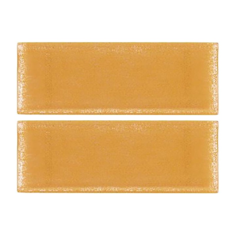 Glass Dinnerware 13.75″ x 5″ x h:0.5″ Rectangular Orange Glass Platter (Set of 2)