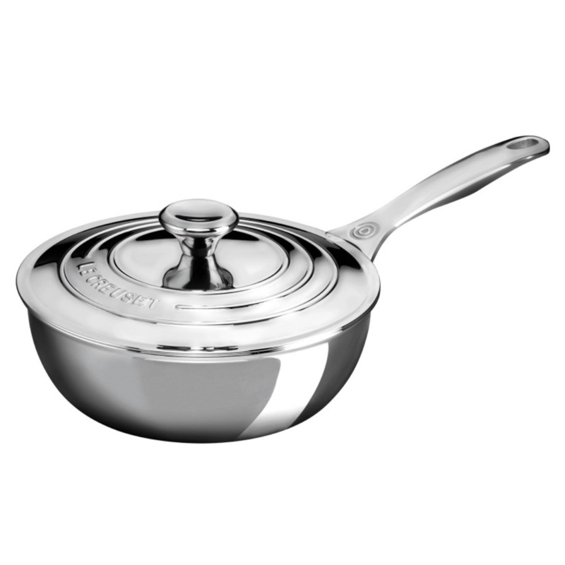 Le Creuset Stainless Steel Saucier Pan – 2 Qt