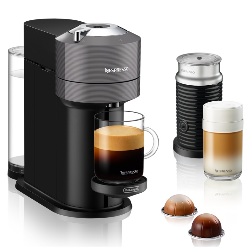 Nespresso Vertuo Next Espresso Machine by DeLonghi with Aeroccino – Grey