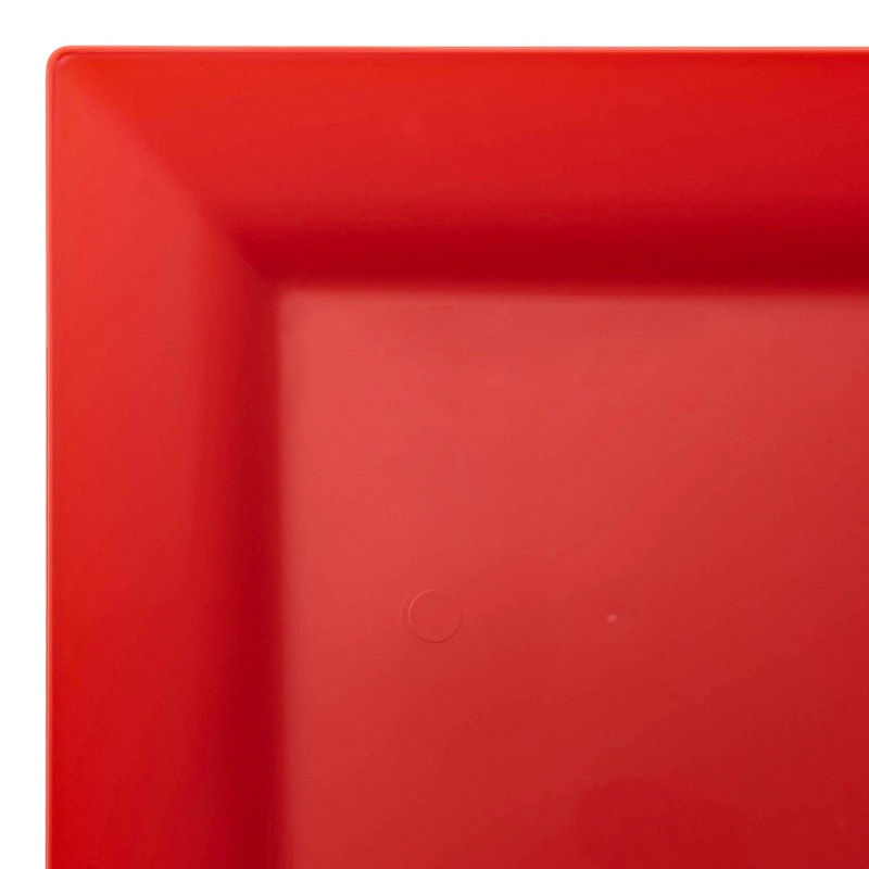 Red Square Plastic Dinner Plates (9.5″)