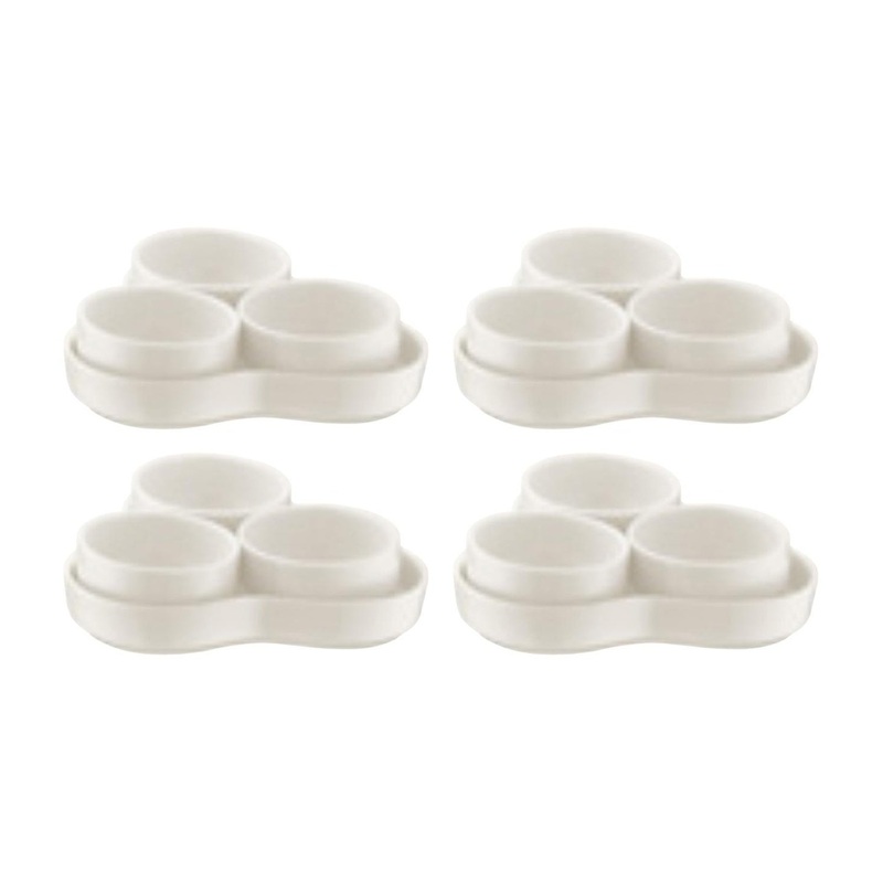 Banquet 5.25″ x 5.25″ x h:1″ Oval Warm White Porcelain Platter (Set of 4)