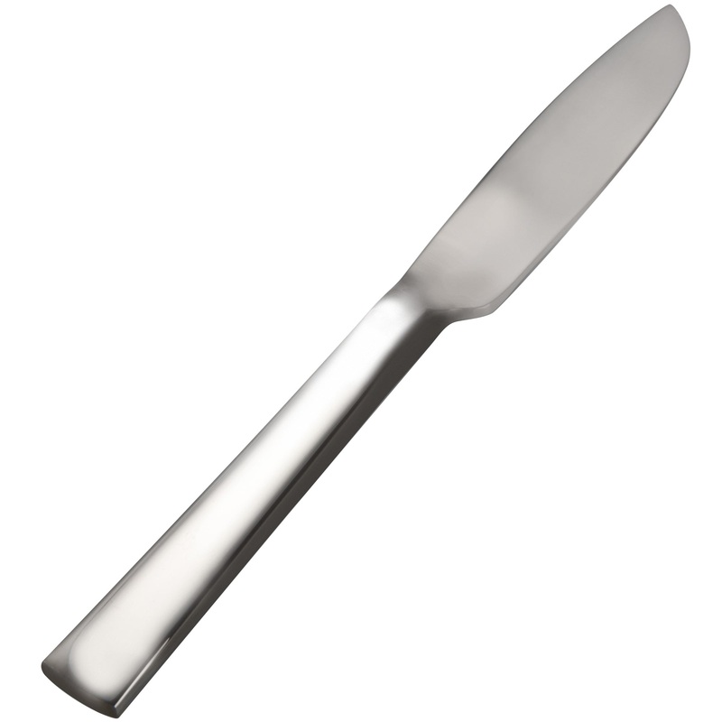 Bon Chef S3713 Roman 6 7/8″ 13/0 Stainless Steel Extra Heavy Butter Knife – 12/Pack