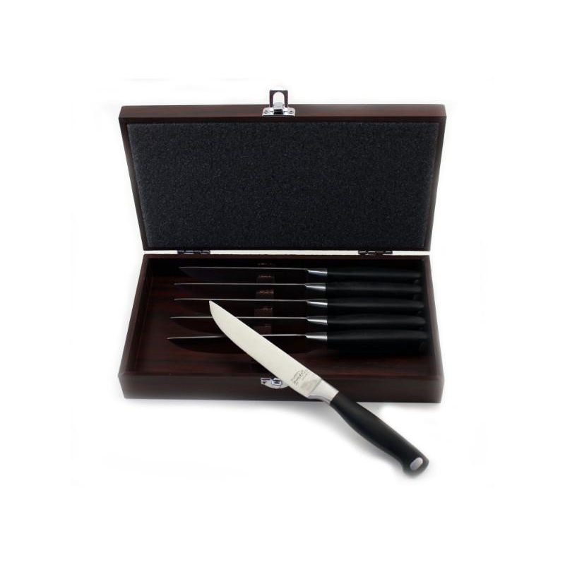 BergHOFF Bistro 7pc Steak Knives with Wood Storage Case