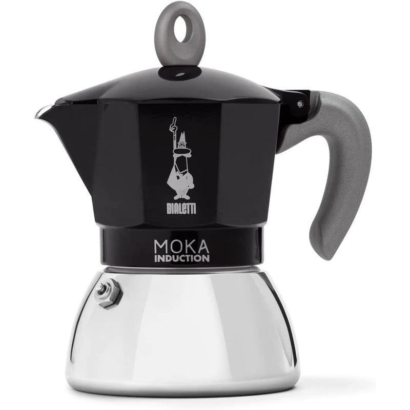 Bialetti Moka Induction Stovetop Espresso Maker 4 Cups – Black