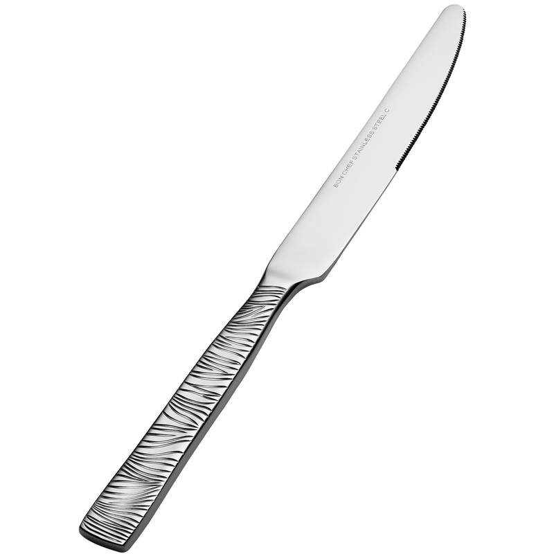 Bon Chef S2912 Safari 9 7/8″ 13/0 Stainless Steel European Size Solid Handle Dinner Knife – 12/Pack