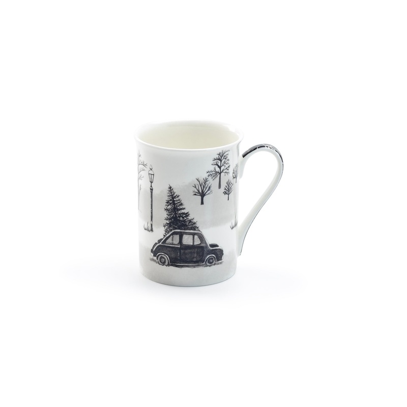 Christmas Tree Car Bone China Mug