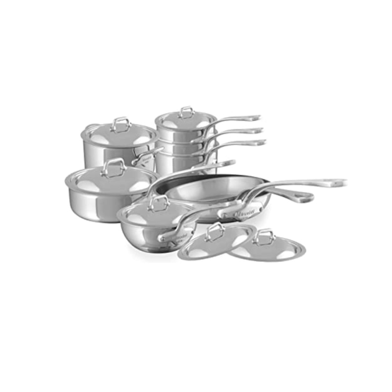 Mauviel M’COOK 5-Ply 14-Piece Cookware Set With Cast Stainless Steel Handles