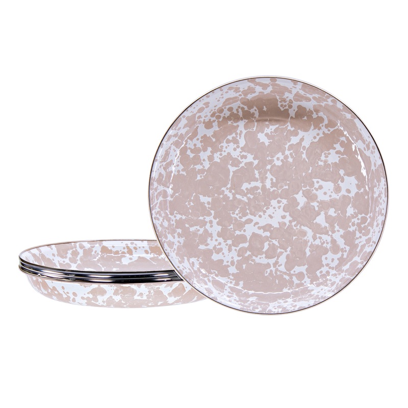 Taupe Swirl Pasta Plates – Set of 4