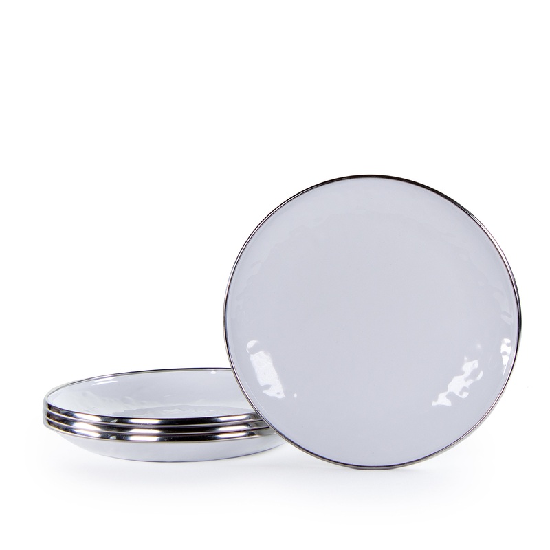White Solid Appetizer Plates – Set of 4