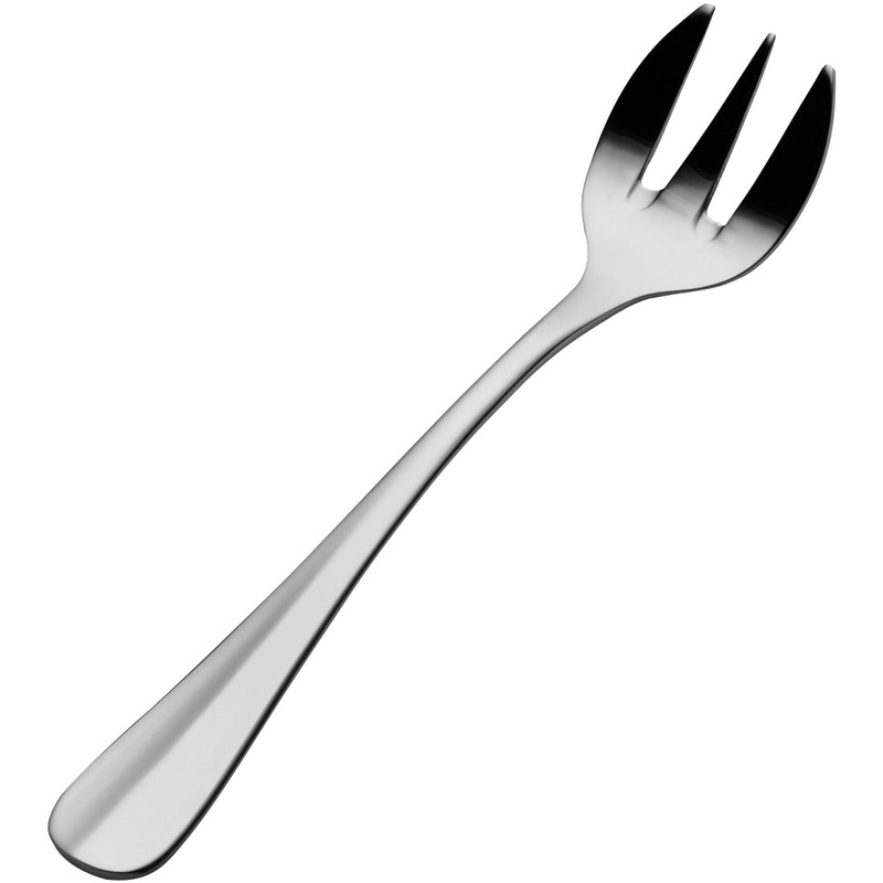 Bon Chef S1108 Chambers 4 7/8″ 18/10 Stainless Steel Oyster / Cocktail Fork – 12/Pack