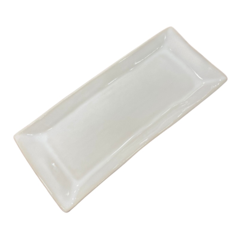 Oblong Stoneware Platter, Medium – White