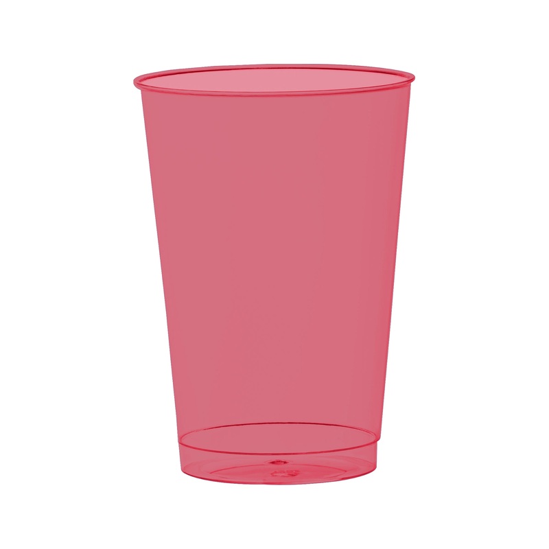 12 oz. Clear Red Disposable Plastic Party Cups