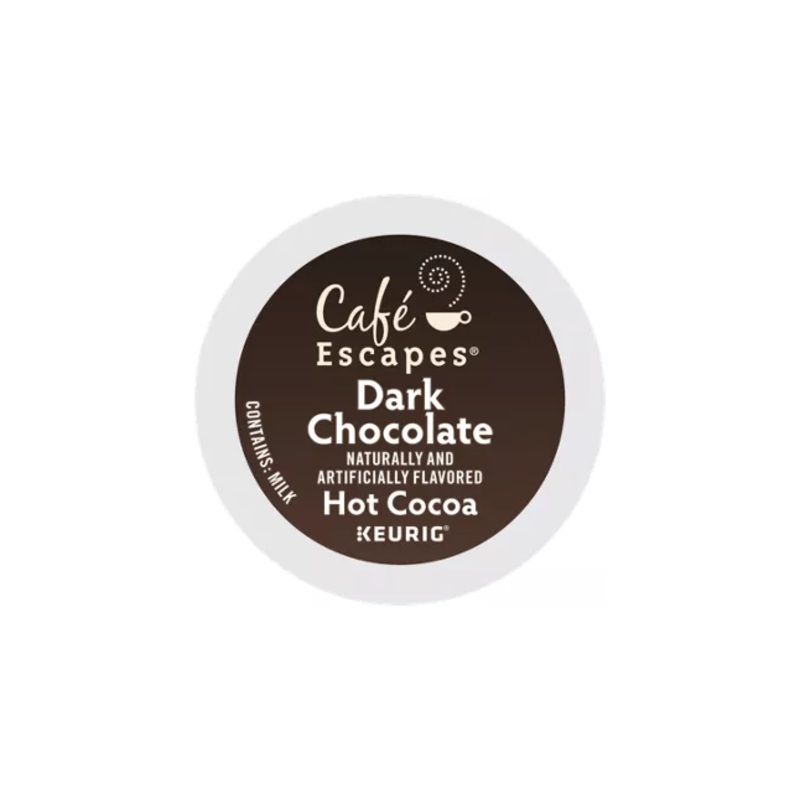 Caf Escapes Dark Chocolate K-Cup Hot Cocoa – 24 Count Box