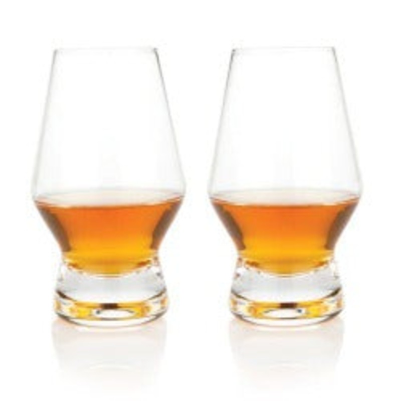 Footed Crystal Scotch Glasses – 2 Pc Set