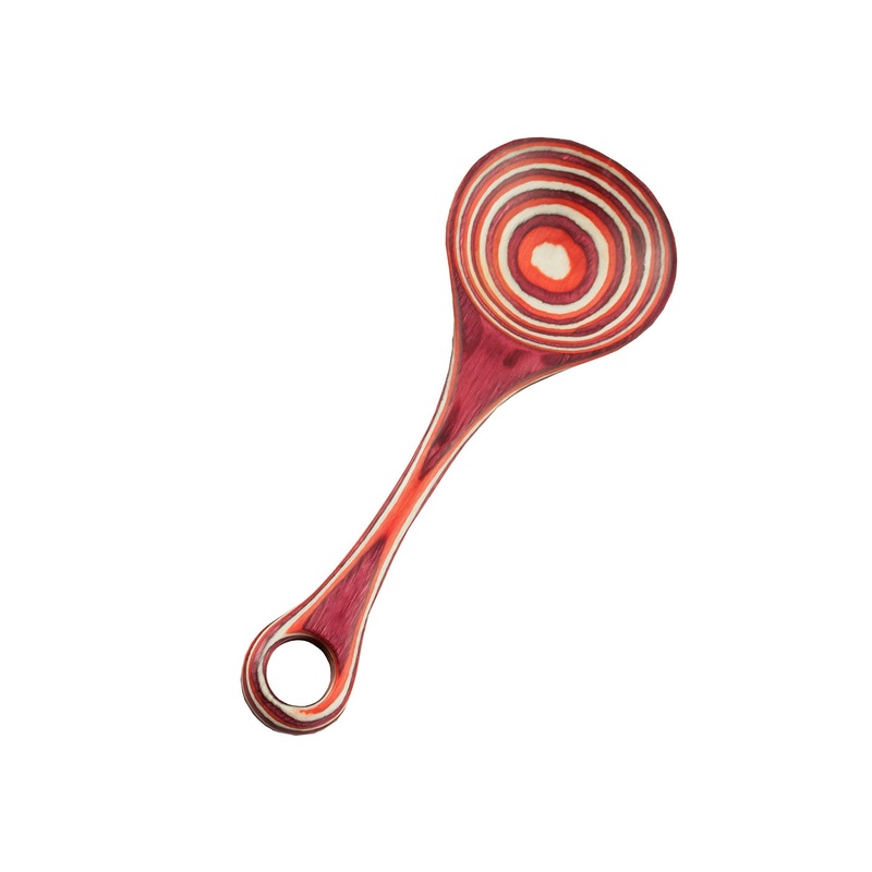 Island Bamboo 8-Inch Pakkawood Scoop Spoon, Red