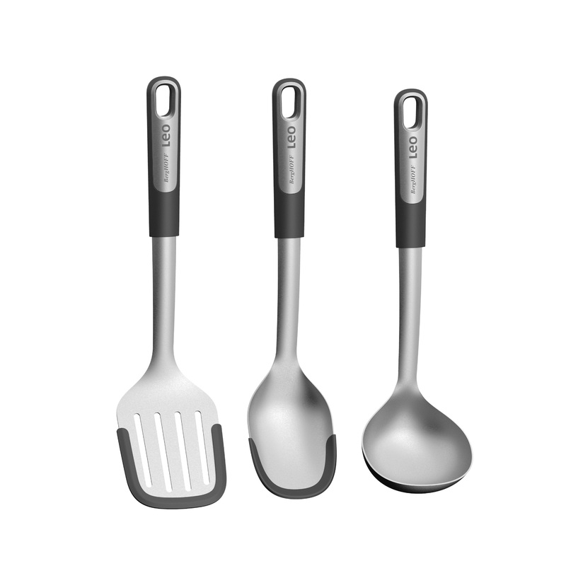 BergHOFF Leo Graphite Stainless Steel 3Pc Utensil Set, Recycled Material