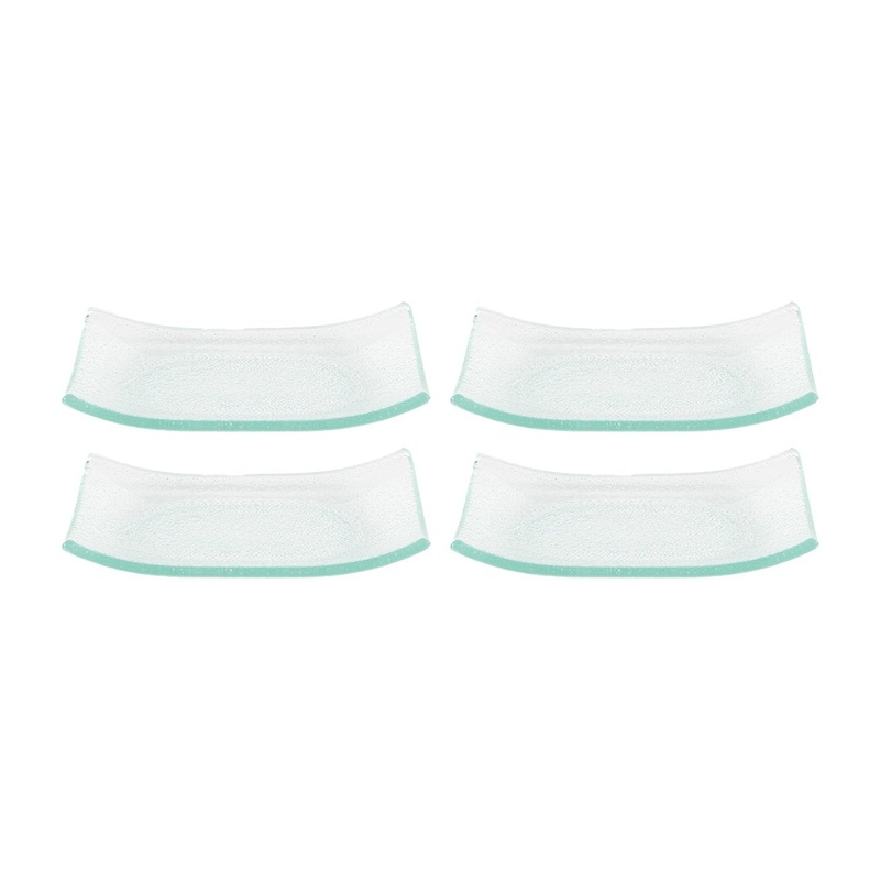 Glass Dinnerware 7.75″ x 5″ x h:0.75″ Rectangular Clear Glass Platter (Set of 4)