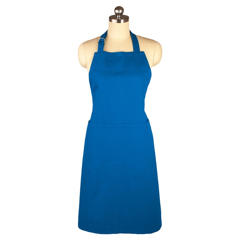 MU Kitchen Adjustable Cotton Herringbone Weave Apron, 35-Inches