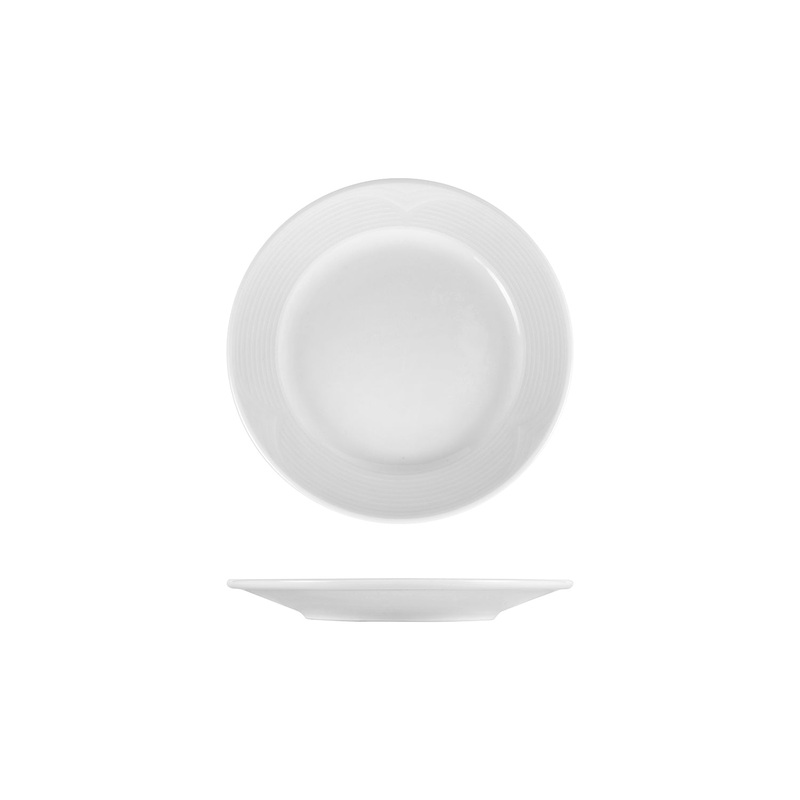 Porcelain Saturn dia.7.75″ Round White Porcelain Plate (Set of 4)