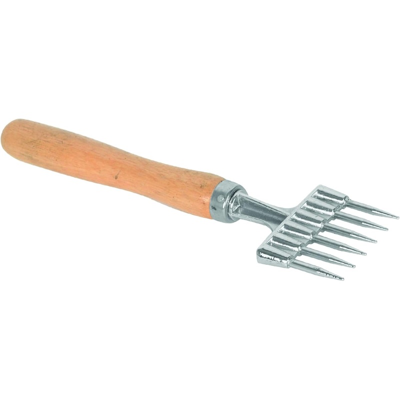 6 Prong Ice Chipper Zinc Alloy Body with Wooden Handle – Durable Carving Bartender Pick Tool for Breaking Ice for Kitchen Bars Bartender Picnics Camping & Restaurant