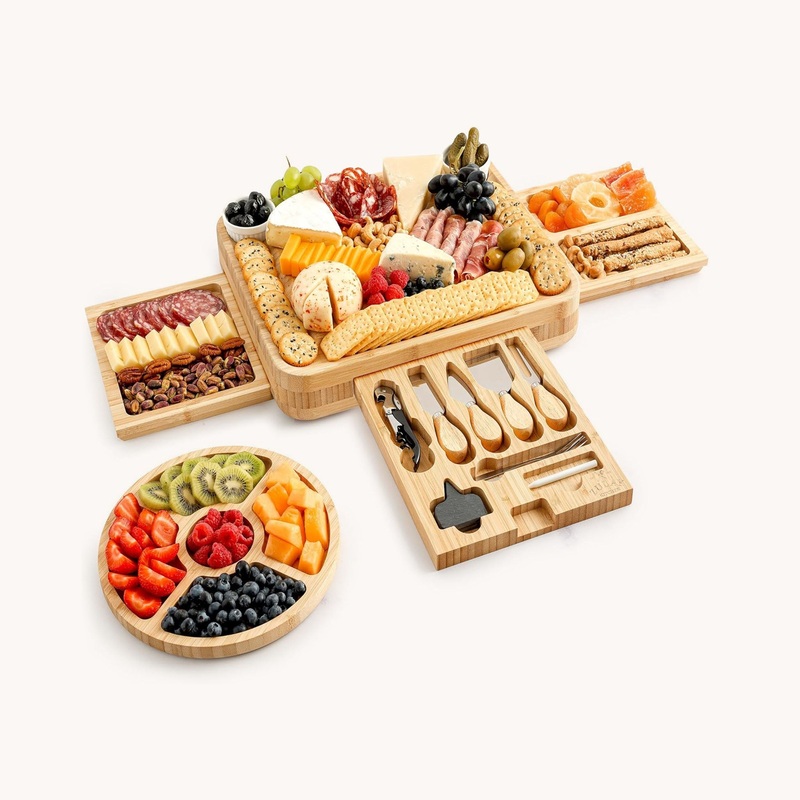 Bamboo Cheese Board Deluxe Set