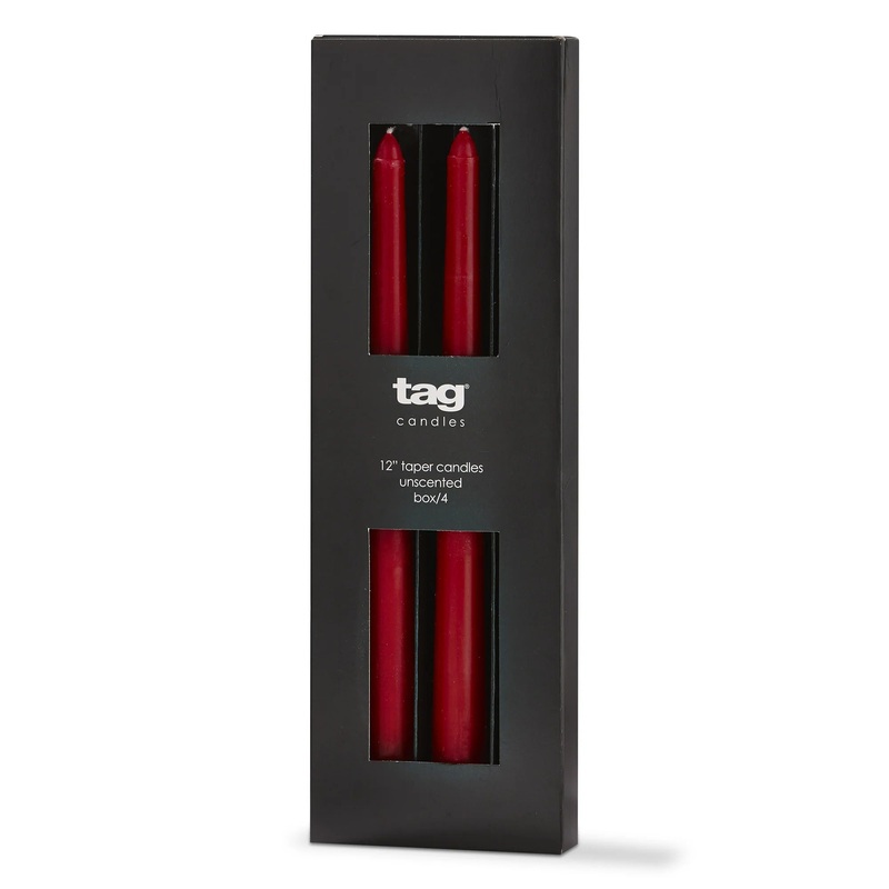 Color Studio 12″ Taper Candle Set of 4 – Red