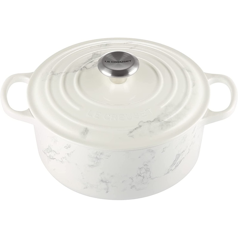 Le Creuset 4 1/2 Qt. Signature Round Dutch Oven – Marble- Personalized Engraving Available