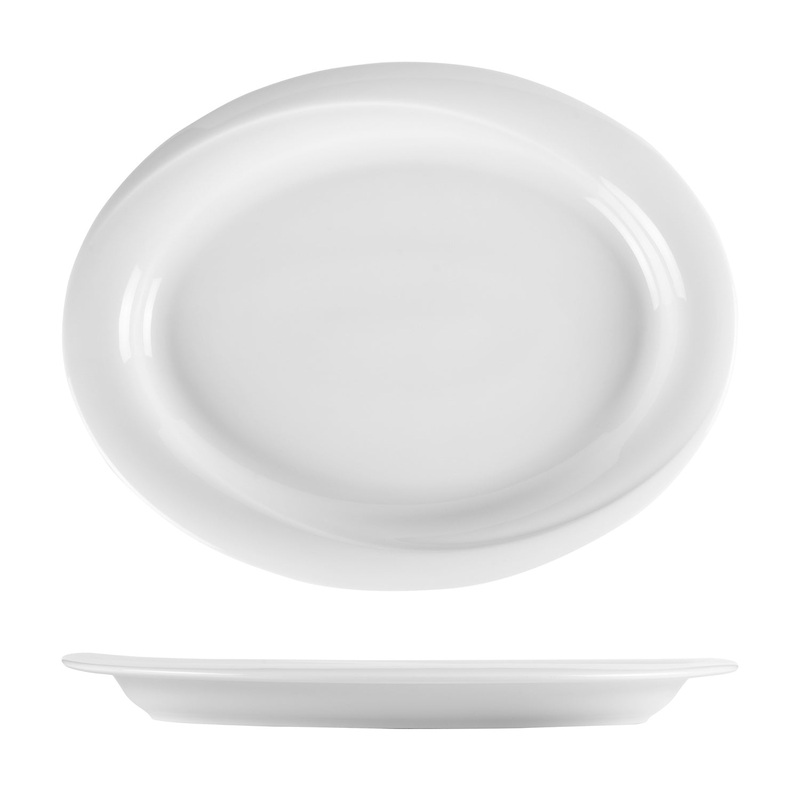 Porcelain X-tanbul 15.25″ x 12″ x h:1.5″ Oval White Porcelain Platter