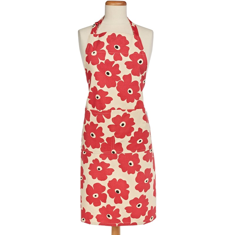Red Poppy Cotton Apron