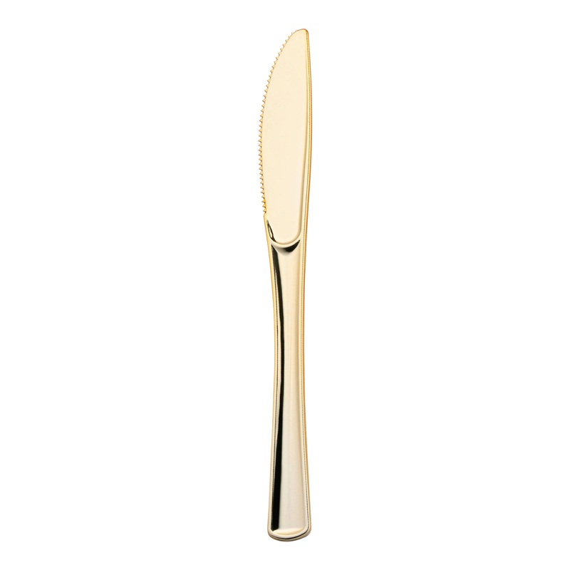 Shiny Metallic Gold Plastic Knives