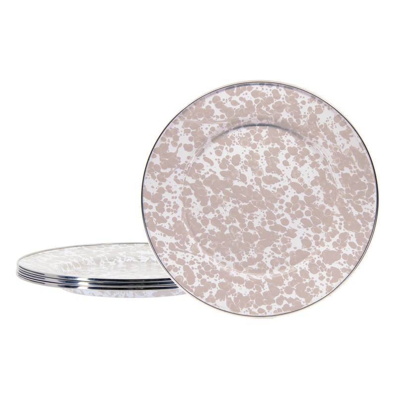 Taupe Swirl Dinner Plates – Set of 4