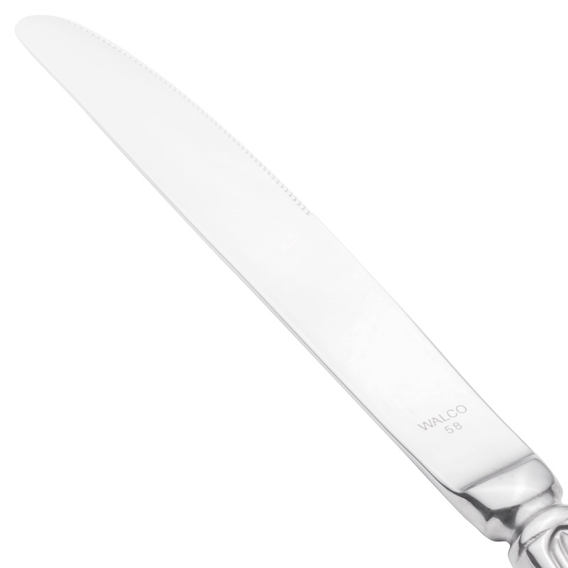 Walco 40451 Maremma 9 13/16″ 18/0 Stainless Steel Heavy Weight European Table Knife – 12/Pack