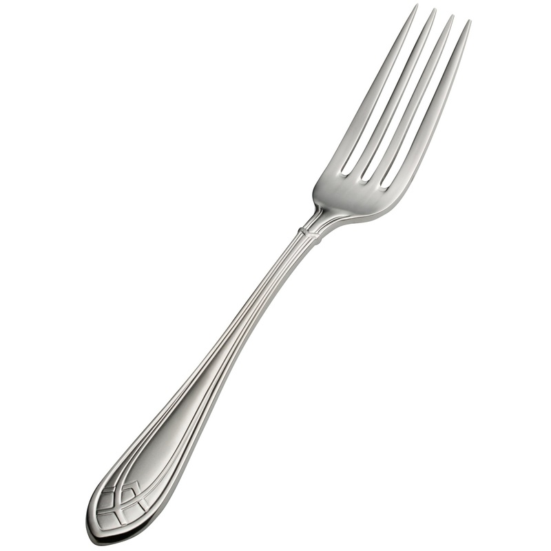 Bon Chef S1406 Viva 8 1/2″ 18/10 Stainless Steel European Size Dinner Fork – 12/Pack