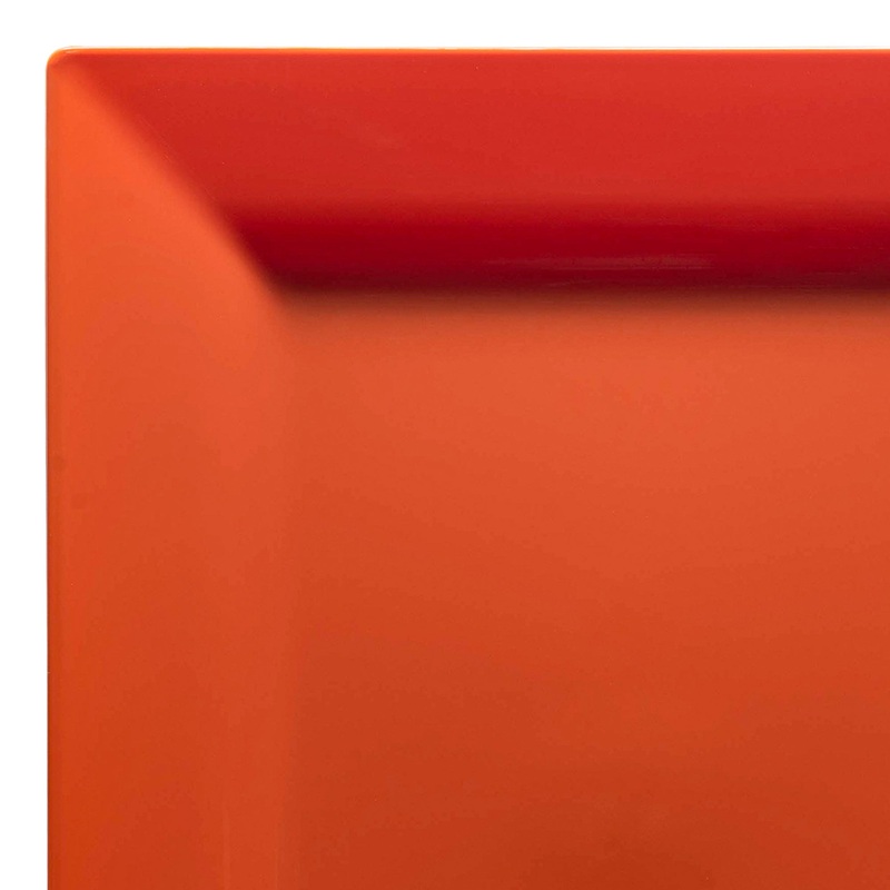 Burnt Orange Square Plastic Cake Plates (6.5″)