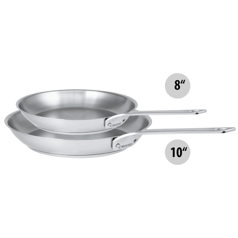 Cristel 1826 Collection – 2 Pc. Stainless Steel Frying Pans