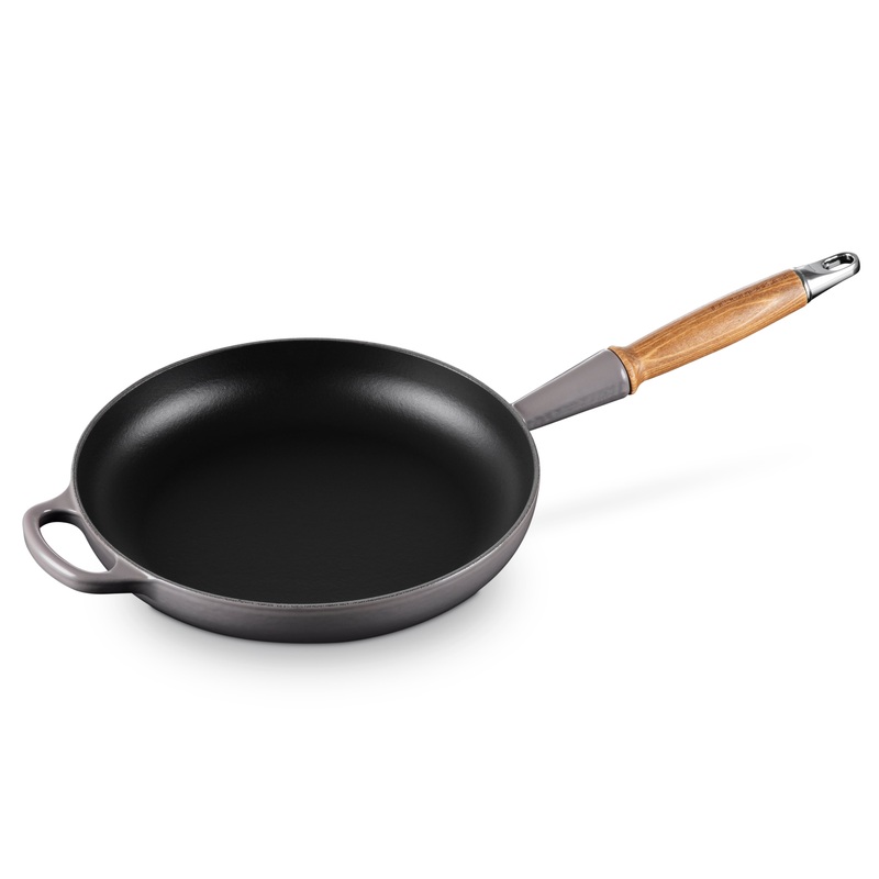 Le Creuset Cast Iron 10.25″ Oyster Fry Pan with Wood Handle
