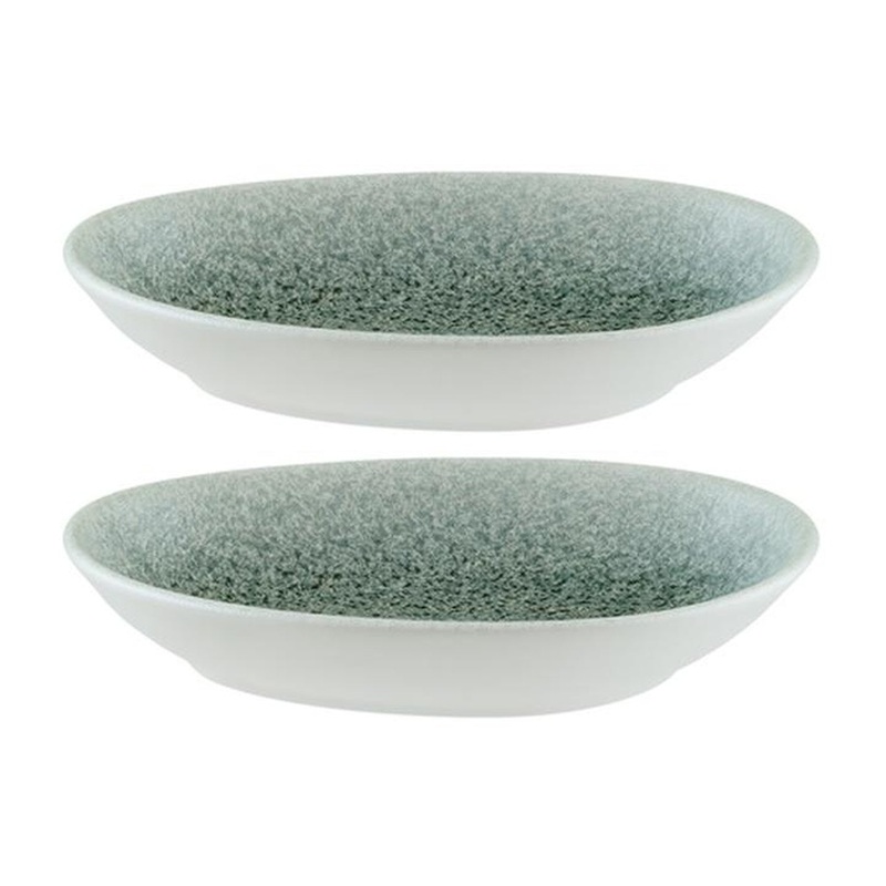 Luca Ocean Matte 6″ x 4″ x h:1″ Organic Blue Porcelain Platter (Set of 2)