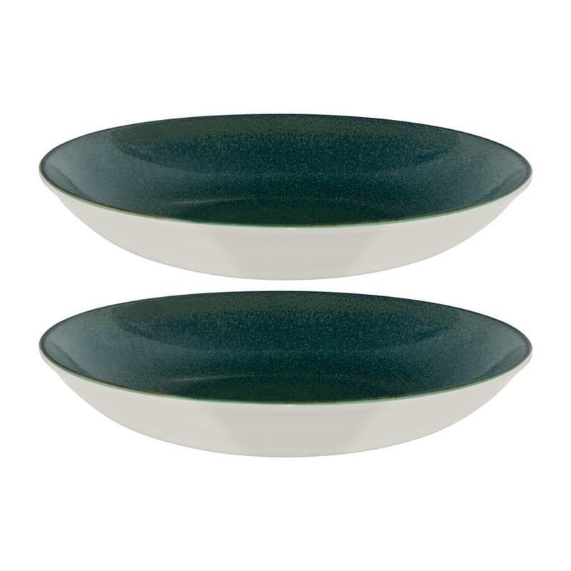 Mar dia.10″ h:2″ 44 oz. Round Blue Porcelain Bowl (Set of 2)
