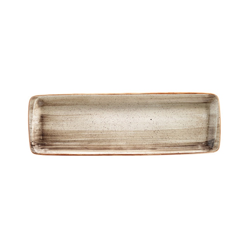 Terrain 19″ x 6.25″ x h:1″ Rectangular Brown Porcelain Platter