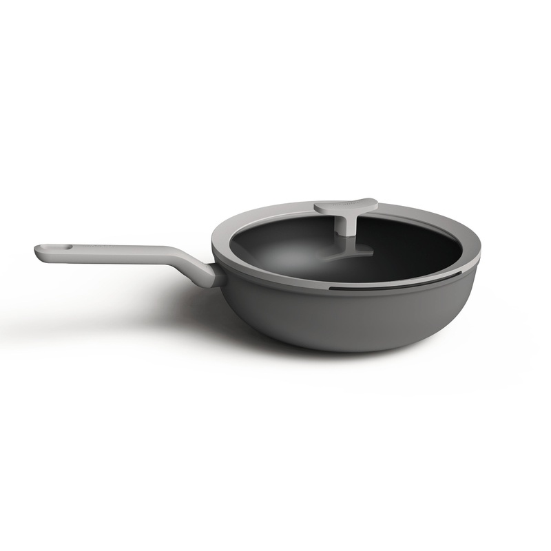 BergHOFF Leo 11″ Non-Stick Covered Wok, 4.4 Qt, Grey