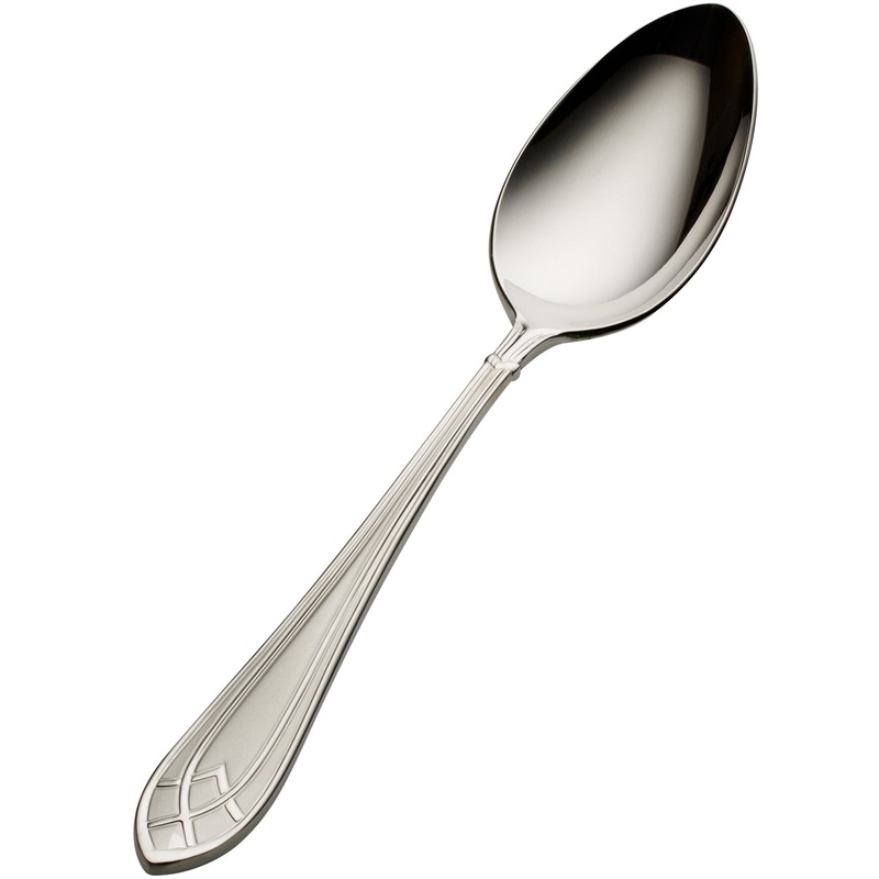 Bon Chef S1403 Viva 7 1/2″ 18/10 Stainless Steel Soup / Dessert Spoon – 12/Pack