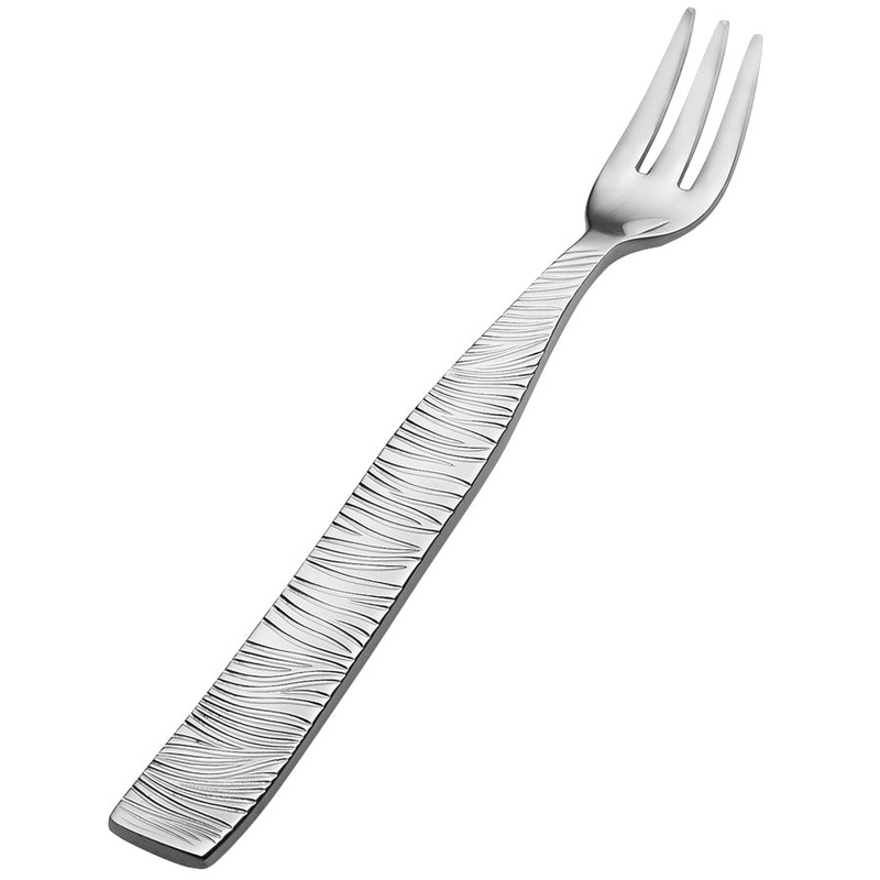 Bon Chef S2908 Safari 5 5/8″ 18/10 Stainless Steel Oyster / Cocktail Fork – 12/Pack