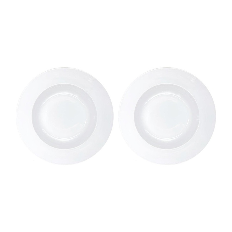 Porcelain Delta dia.11.75″ h:2″ 24 oz. Round White Porcelain Bowl (Set of 2)