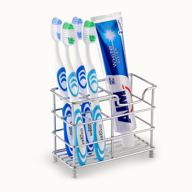 Toothpaste and Toothbrush Holder – Stainless Steel