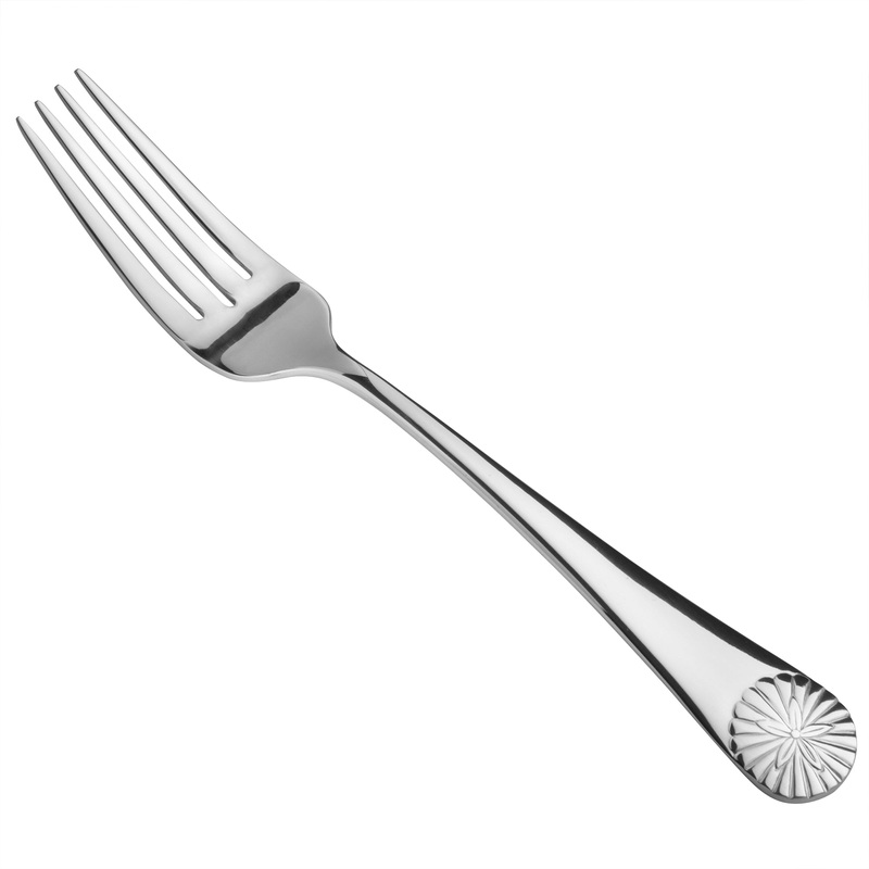 Reed & Barton RB125-038 Sea Shells 7 1/8″ 18/10 Stainless Steel Extra Heavy Weight Salad Fork – 12/Pack