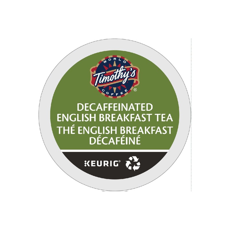 Timothy’s Decaffeinated English Breakfast Tea K-Cup Recyclable Pods (Case of 96)